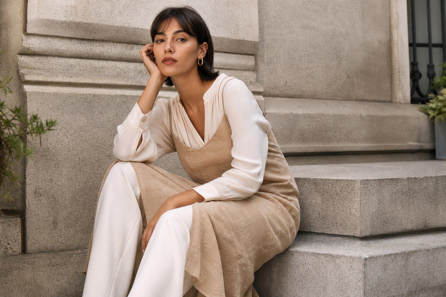 Imagen editorial de Vestido sobre blusa: la tendencia de capas que sí funciona en Chile